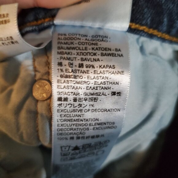 Levis Shorts Womens 31 Blue 501 High-Rise Cutoff Distressed Denim Jorts - Picture 3 of 13